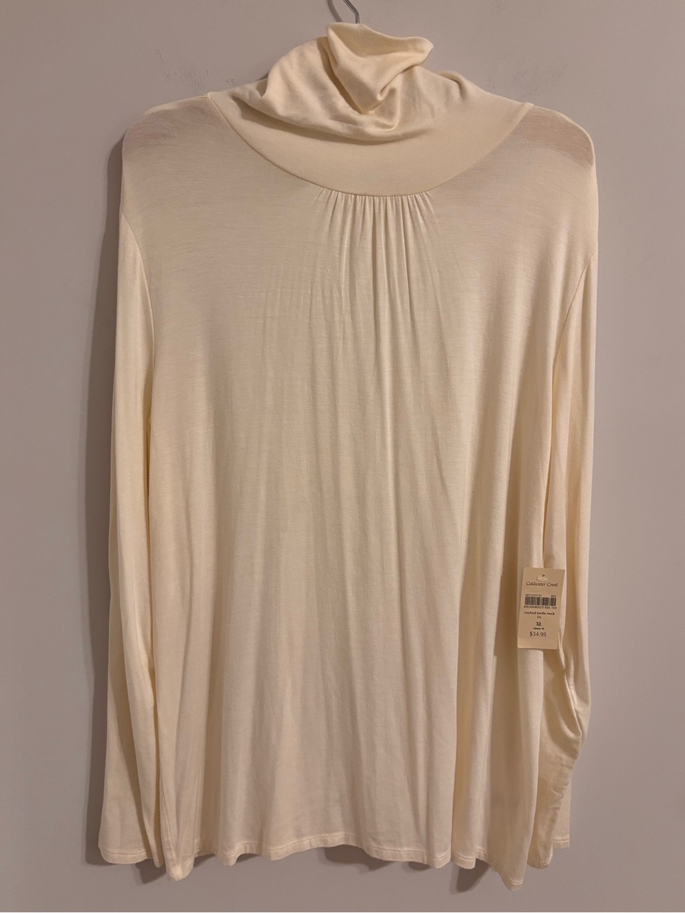 Coldwater Creek NWT Ivory Ruched Turtle Neck
